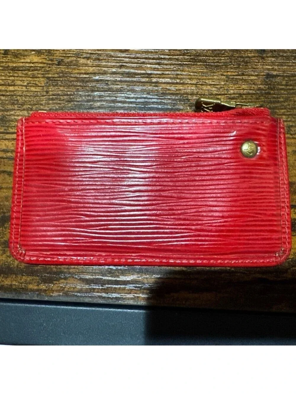 Louis Vuitton Red Epi Leather Pochette Cles